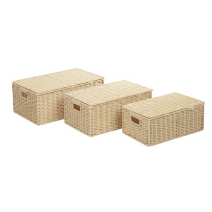 Picture of Honey-Can-Do Paper Rope Cord Basket Set,  Assorted Sizes (S, M, L), Natural, Set Of 3