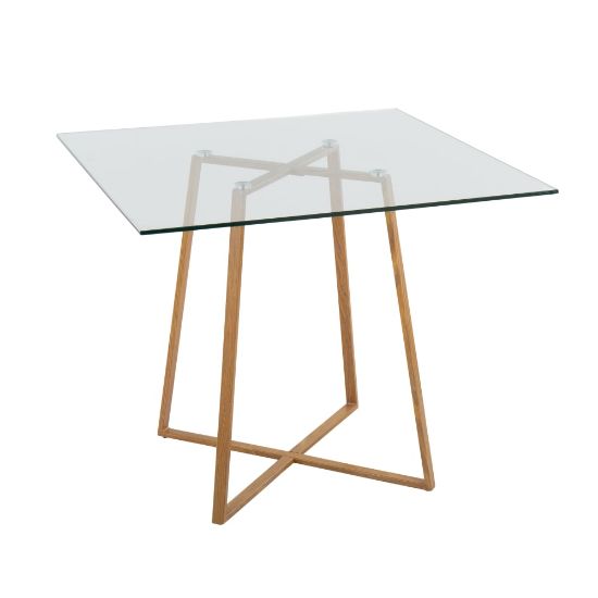 Picture of LumiSource Cosmo Contemporary Glam Square Dining Table, 36inH x 36inW x 36inD, Natural/Clear