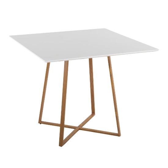 Picture of LumiSource Cosmo Contemporary Glam Square Dining Table, 36inH x 36inW x 36inD, Natural/White