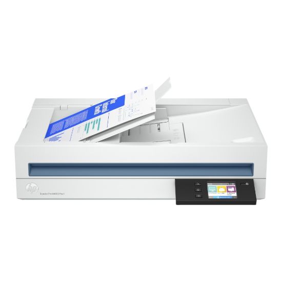 Picture of HP Scanjet Pro N4600 fnw1 - Document scanner - Contact Image Sensor (CIS) - Duplex - 216 x 5362 mm - 600 dpi x 1200 dpi - up to 40 ppm (mono) / up to 40 ppm (color) - ADF (100 sheets) - up to 6000 scans per day - USB 3.0, Gigabit LAN, Wi-Fi(n)