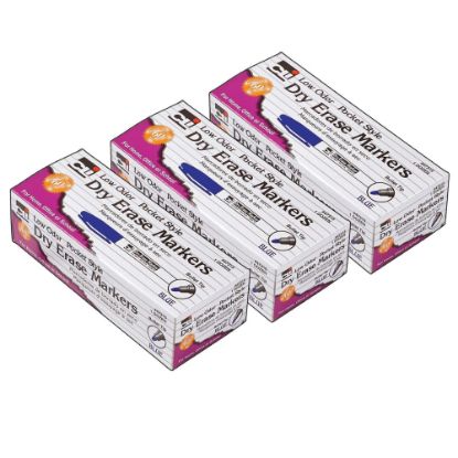 Picture of Charles Leonard Dry-Erase Markers, 12 Markers Per Box, Pack Of 3 Boxes, Bullet Tip, Blue, 36 Markers