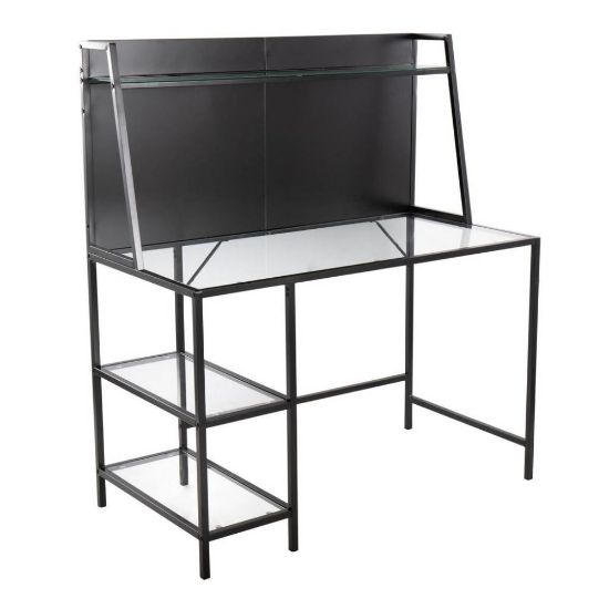 Picture of LumiSource Geo Tier 48inW Contemporary Writing Desk, Black/Clear