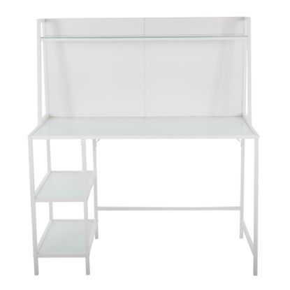 Picture of LumiSource Geo Tier 48inW Contemporary Writing Desk, White/Frosted