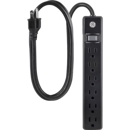 Picture of GE 6-Outlet Power Strip, 6ft Cord, Black