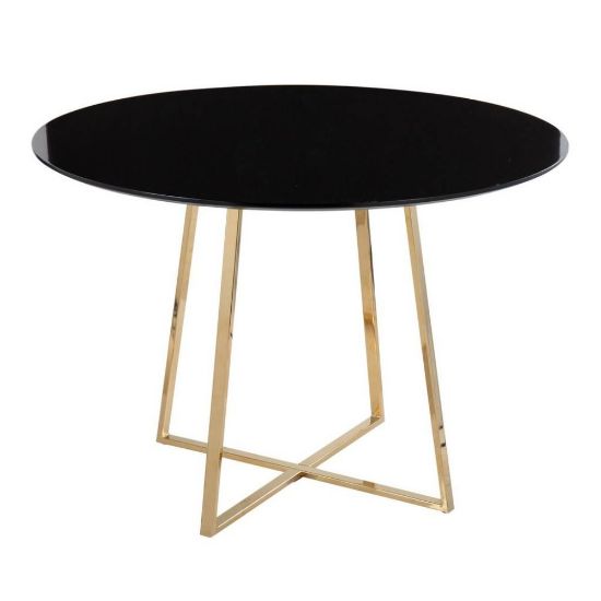 Picture of LumiSource Cosmo Contemporary Glam Dining Table, 43-1/2inH x 43-1/2inW x 43-1/2inD, Gold/Black