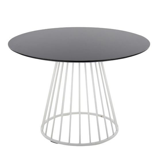 Picture of LumiSource Canary Contemporary Dining Table, 29-1/2inH x 29-1/2inW x 43-1/2inD, White/Black