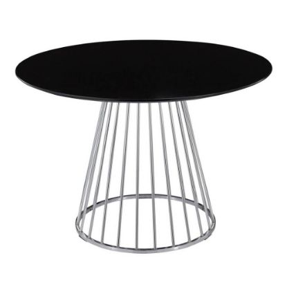 Picture of LumiSource Canary Contemporary Dining Table, 29-1/2inH x 29-1/2inW x 43-1/2inD, Silver/Black