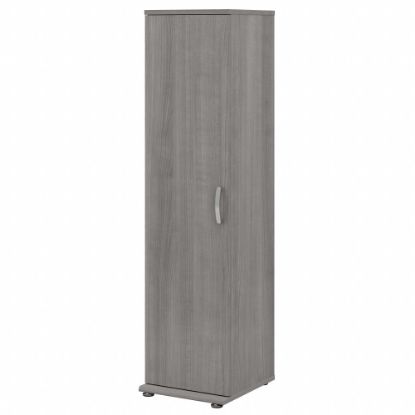 Picture of Bush Business Furniture Universal Tall Narrow Storage Cabinet With Door And Shelves, Platinum Gray, Standard Delivery