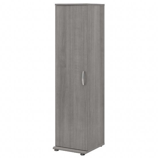 Picture of Bush Business Furniture Universal Tall Narrow Storage Cabinet With Door And Shelves, Platinum Gray, Standard Delivery