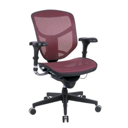 Picture of WorkPro Quantum 9000 Series Ergonomic Mesh/Mesh Mid-Back Chair, Black/Red, BIFMA Compliant