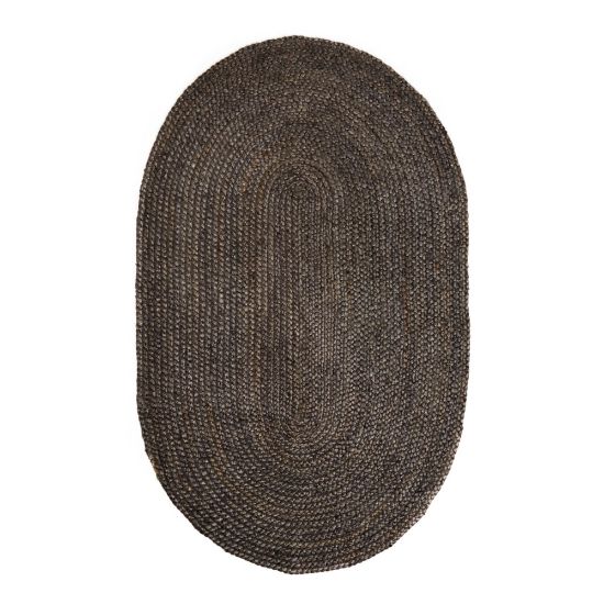 Picture of Anji Mountain Kerala Natural Jute Rug, Oval, 6ft x 9ft, Gray