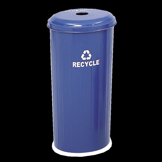 Picture of Safco Round Recycling Receptacle With Lid, 20 Gallons, Blue