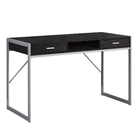 Picture of Monarch Specialties 48inW Computer Desk With Drawers, Cappuccino/Silver