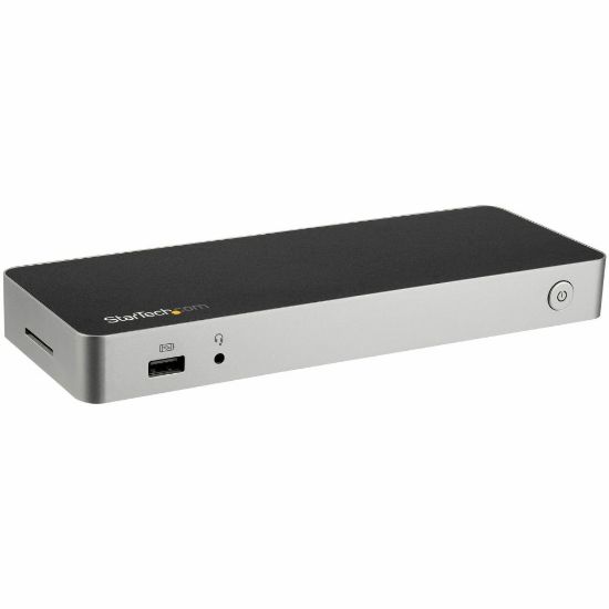 Picture of StarTech.com Dual Monitor USB C Dock - Dual 4K Laptop Docking Station - DP / HDMI - Windows / Mac - USB 3.0 SD Card Reader - 60W Power Delivery - for Notebook/Tablet/Smartphone - 60 W - USB 3.0 Type C - 5 x USB Ports - 5 x USB 3.0 - Network (RJ-45)