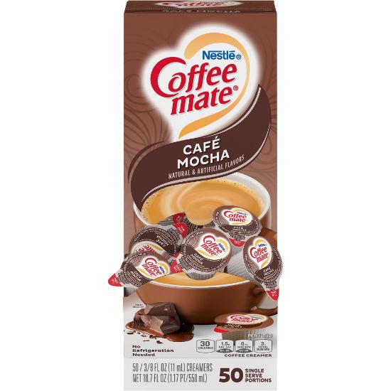 Picture of Nestle Coffee-mate Liquid Creamer, Cafe Mocha Flavor, 0.37 Oz Single Serve x 50