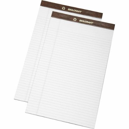 Picture of SKILCRAFT 30% Recycled Perforated Writing Pads, 8 1/2in x 14in, White, Legal Ruled, Pack Of 12 (AbilityOne 7530-01-372-3109)