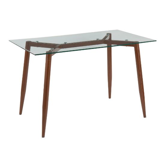 Picture of LumiSource Clara Contemporary Table, 30in x 47-1/4in, Walnut/Clear