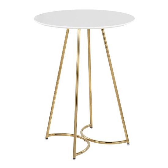 Picture of LumiSource Cece Canary Contemporary Glam Counter Table, 36inH x 27inW x 27inD, Gold/White