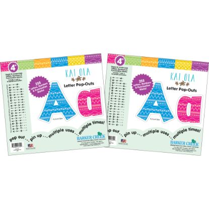 Picture of Barker Creek Letter And Number Pop Outs, 4in, Kai Ola, 510 Letters And Numbers Per Pack