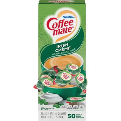 Picture of Nestle Coffee-mate Liquid Creamer, Irish Creme Flavor, 0.37 Oz Single Serve x 50