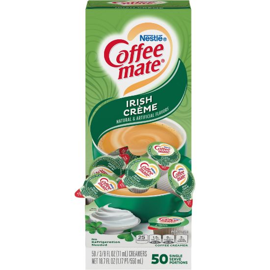 Picture of Nestle Coffee-mate Liquid Creamer, Irish Creme Flavor, 0.37 Oz Single Serve x 50