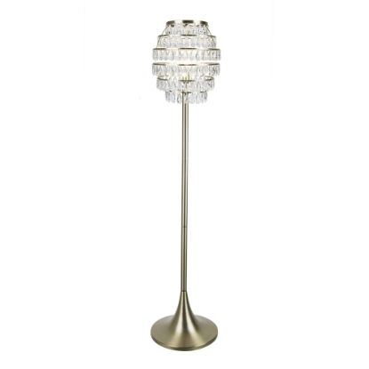 Picture of LumiSource Lenuxe Floor Lamp, 63-1/4inH, Clear K9/Gold Plated "16