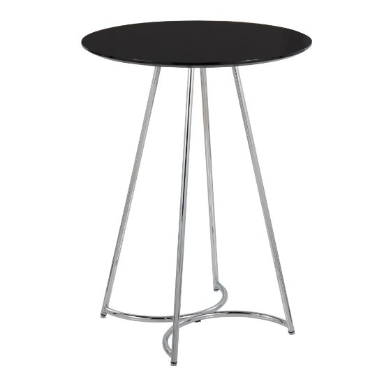 Picture of LumiSource Cece Canary Contemporary Glam Counter Table, 36inH x 27inW x 27inD, Chrome/Black