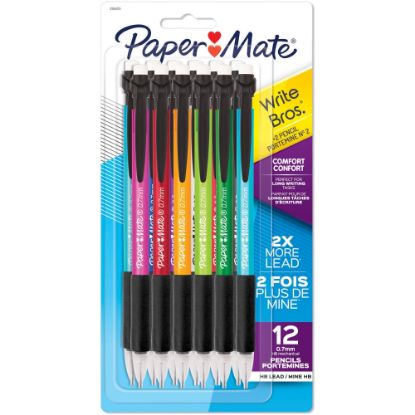 Picture of Paper Mate Write Bros. Classic Mechanical Pencils, #2 Lead, 0.7 mm, Black, Pack Of 12 Pencils