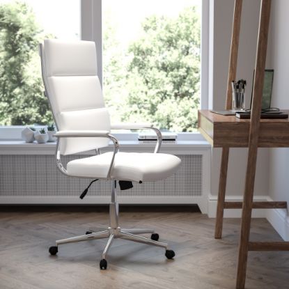 Picture of Flash Furniture LeatherSoft Faux Leather High-Back Contemporary Executive Office Chair, White