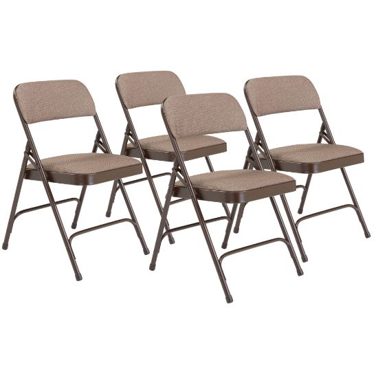 Picture of National Public Seating 2200 2-Hinge Folding Chairs, Walnut/Brown, Set Of 4 Chairs