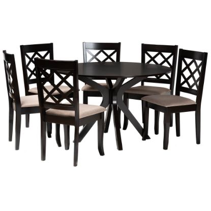 Picture of Baxton Studio Jana Dining Set, 29-15/16inH x 47-1/4inW x 47-1/4inD, Sand/Dark Brown