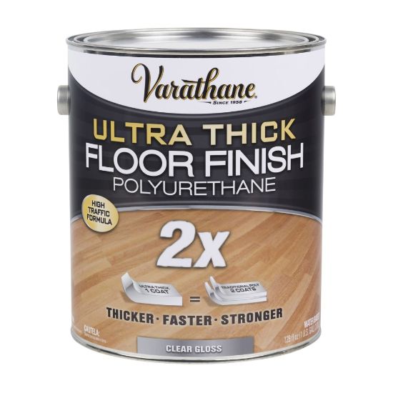 Picture of Varathane Ultra Thick 2X Floor Finish Polyurethane, 1 Gallon, Clear Gloss, Pack Of 2 Cans