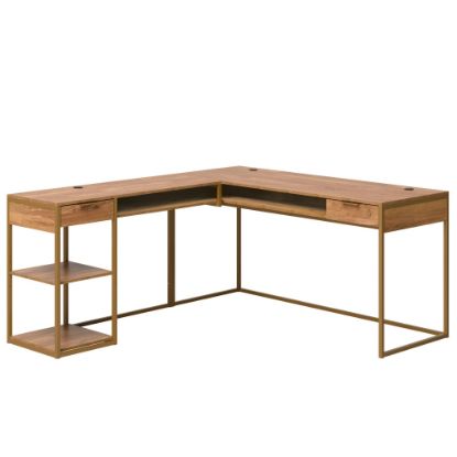 Picture of Sauder International Lux 66inW L-Shaped Computer Desk, Sindoori Mango