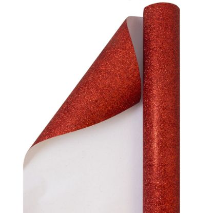 Picture of JAM Paper Wrapping Paper, Glitter, 25 Sq Ft, Red