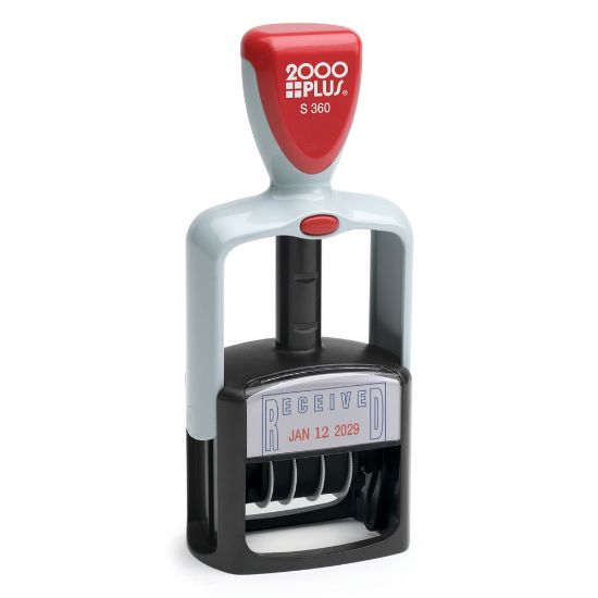 Picture of 2000 PLUS Received Date Stamp Dater, Two-Color Self-Inking RECEIVED Date Stamp Dater, RECEIVED, Blue/Red Ink