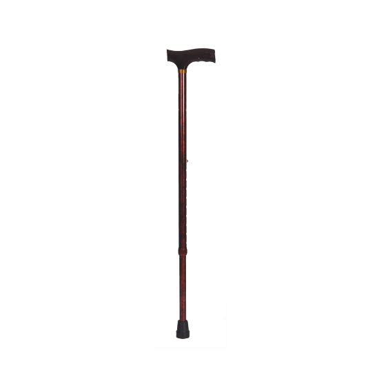 Picture of DMI Adjustable Derby-Top Handle Aluminum Walking Cane, 31in - 40in, Wood Grain