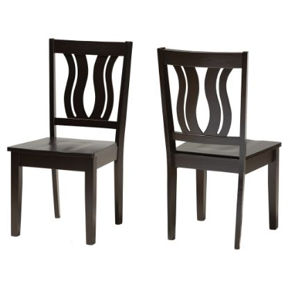 Picture of Baxton Studio Fenton Dining Chairs, Dark Brown, Set Of 2 Chairs