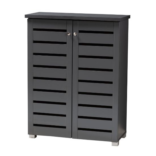 Picture of Baxton Studio Adalwin 2-Door Entryway Shoe Storage Cabinet, Dark Gray