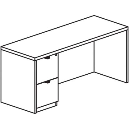 Picture of Lorell Prominence 2.0 72inW x 42inD Left-Pedestal Computer Desk, Gray Elm