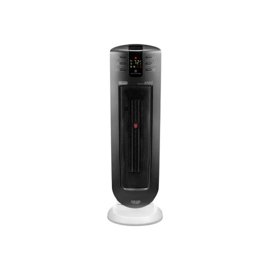 Picture of DeLonghi SAFE HEAT Tower Ceramic Heater - Ceramic - Electric - Electric - 1499.94 W - 2 x Heat Settings - 144 Sq. ft. Coverage Area - 1500 W - Indoor - Tower - Black