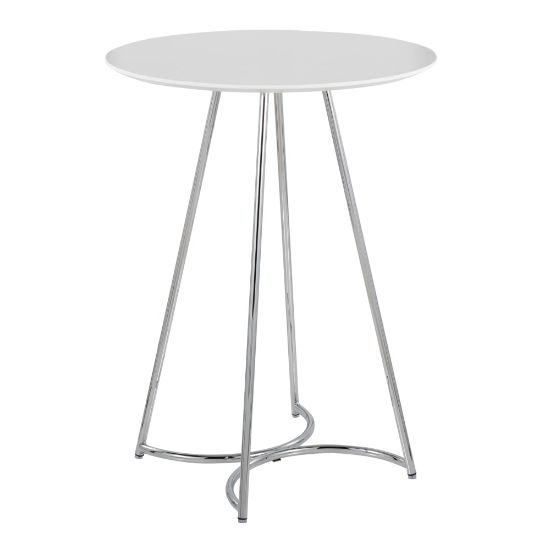 Picture of LumiSource Cece Canary Contemporary Glam Counter Table, 36inH x 27inW x 27inD, Chrome/White