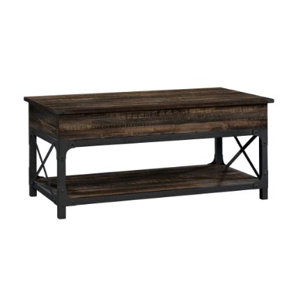 Picture of Sauder Steel River Lift Top Coffee Table, Carbon Oak