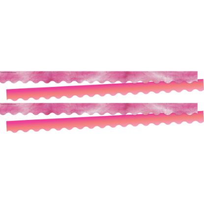 Picture of Barker Creek Double-Sided Scalloped-Edge Border Strips, Pink Tie-Dye/Ombre, 2-1/4in x 36in, Set Of 26 Strips