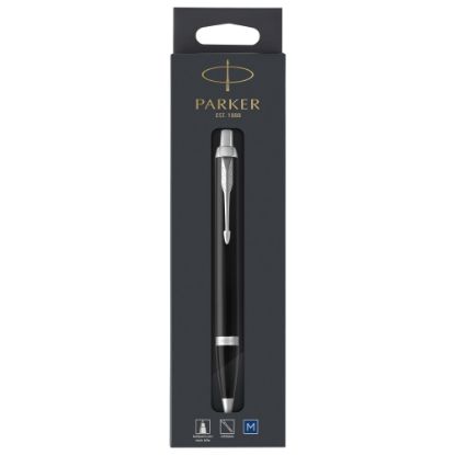 Picture of Parker IM Ballpoint Pen, Medium Point, 1.0 mm, Black/Chrome Barrel, Blue Ink