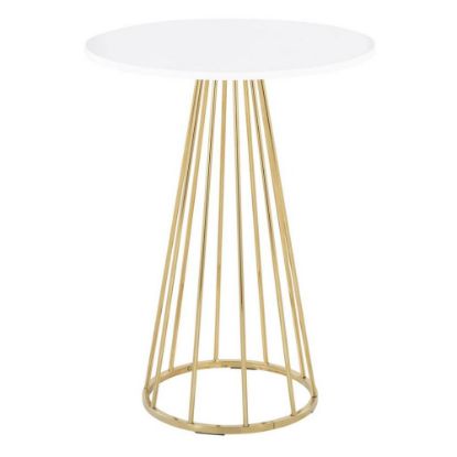 Picture of LumiSource Canary Cece Contemporary Glam Counter Table, 36inH x 27inW x 27inD, Gold/White