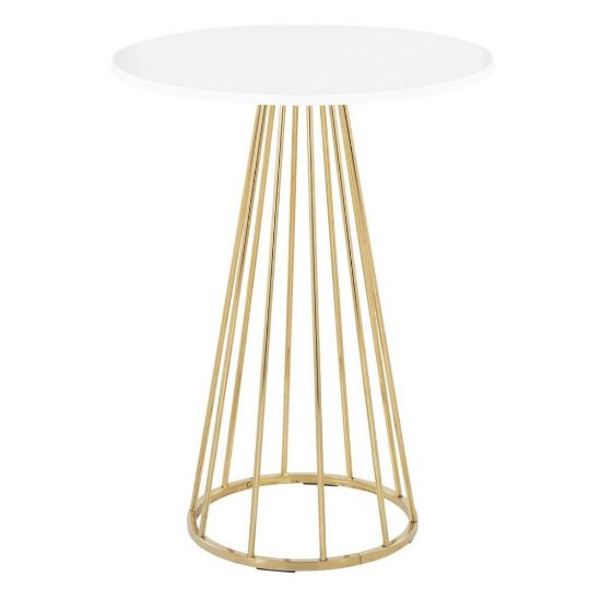 Picture of LumiSource Canary Cece Contemporary Glam Counter Table, 36inH x 27inW x 27inD, Gold/White