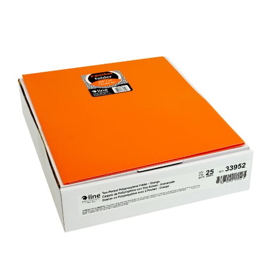 Picture of C-Line 3-Pocket Poly Portfolios, 8-1/2in x 11in, Orange, Box Of 25 Portfolios