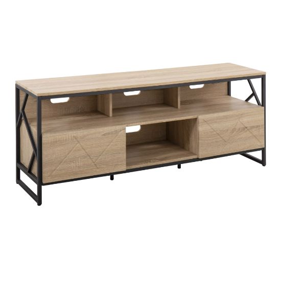 Picture of LumiSource Folia Contemporary TV Stand For 60in TVs, 24inH x 58-3/4inW x 16-1/4inD, Natural/Black