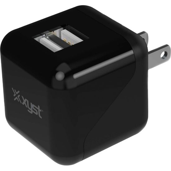 Picture of XYST 2.4-Amp Dual USB Wall Charger (Black) - 120 V AC, 230 V AC Input - 5 V DC/2.40 A Output - Black