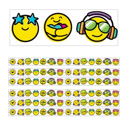 Picture of Carson Dellosa Education Straight Borders, Kind Vibes Smiley Faces, 36ft Per Pack, Set Of 6 Packs